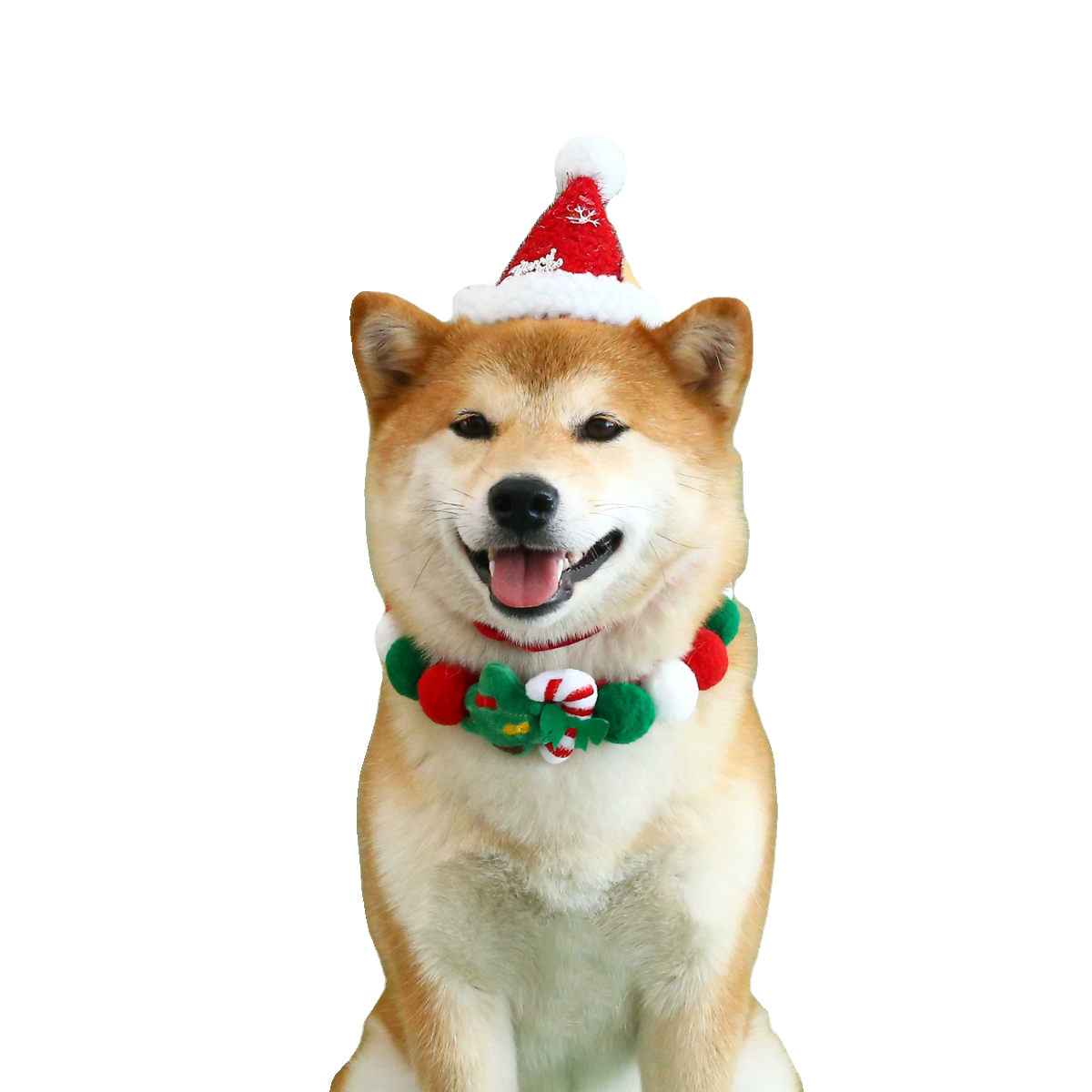 HKM-8004157 Christmas-Themed Plush Pet Ball Collar in Various Sizes