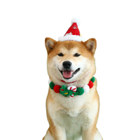 HKM-8004157 Christmas-Themed Plush Pet Ball Collar in Various Sizes