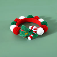 HKM-8004157 Christmas-Themed Plush Pet Ball Collar in Various Sizes
