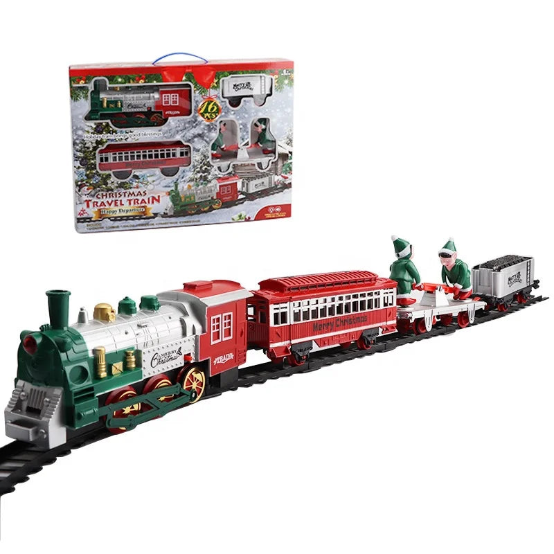 HKM-800531 Electric Light and Music Toy Train Set with 18-Piece Track for Kids Ages 5-13