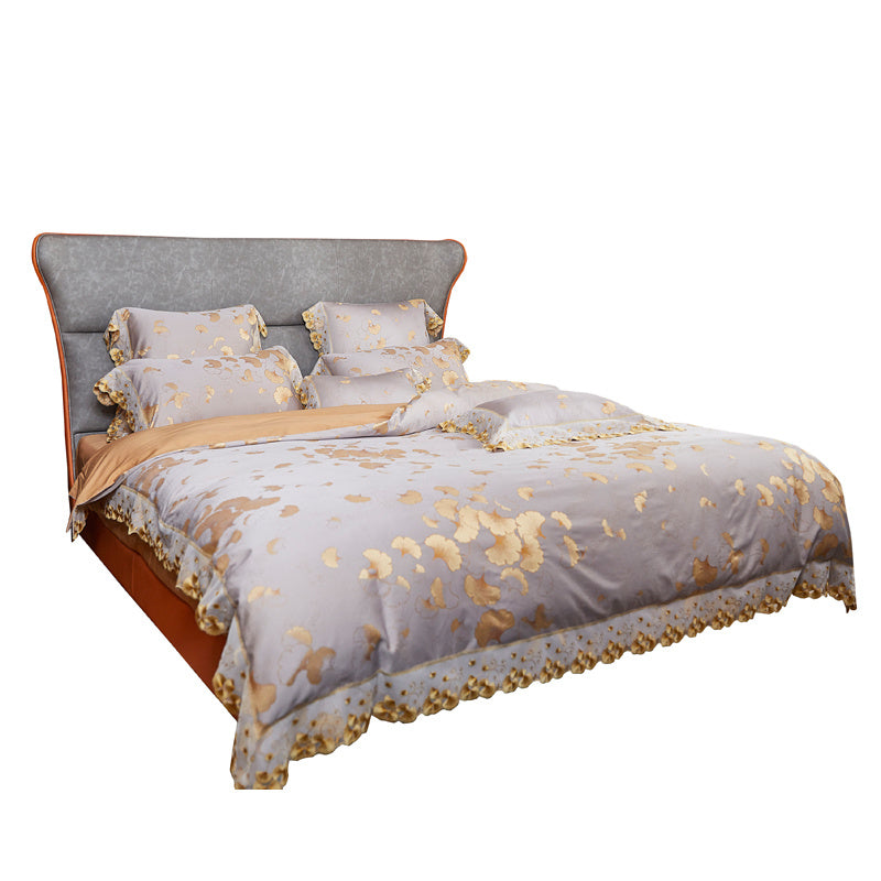 HKM-800723 Luxurious Cotton Jacquard Floral Bedding Set - Available in Multiple Sizes