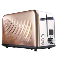 HKM-800787 Stainless Steel 2-Slice Electric Pop-Up Toaster with Protective Cover