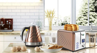 HKM-800787 Stainless Steel 2-Slice Electric Pop-Up Toaster with Protective Cover