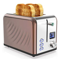 HKM-800787 Stainless Steel 2-Slice Electric Pop-Up Toaster with Protective Cover