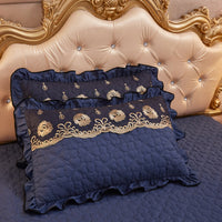 HKM-800851 Lace Quilted Thickened Single Pillowcase - Polyester 48cmx74cm in Multiple Colors