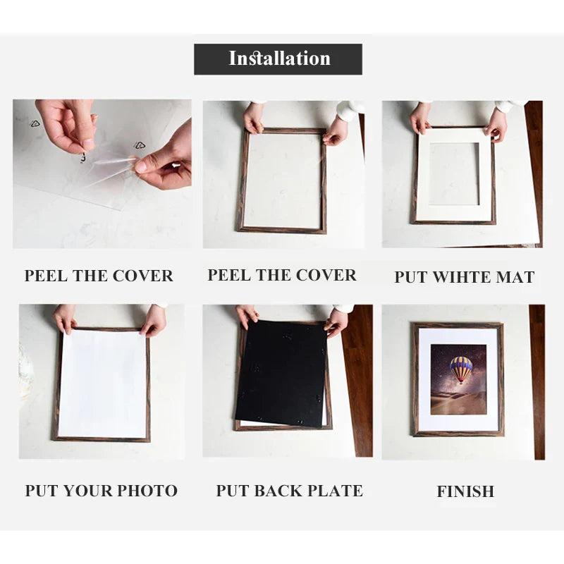 HKM-800915 A4 Black Freestanding and Wall Mountable Photo Frame for Modern Home and Gallery Display