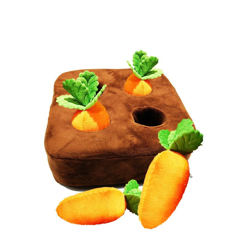 HKM-8009405 Pet-Friendly Plush Fruits and Vegetables Toy Set - Includes Carrots and Strawberries