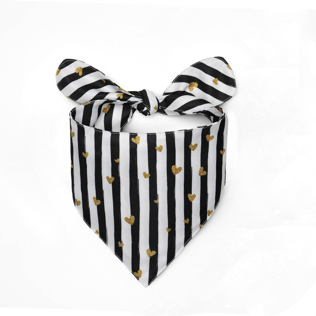 HKM-8009533 Striped and Plaid Pet Dog Saliva Towel - Polyester, Four Seasons, Casual Style