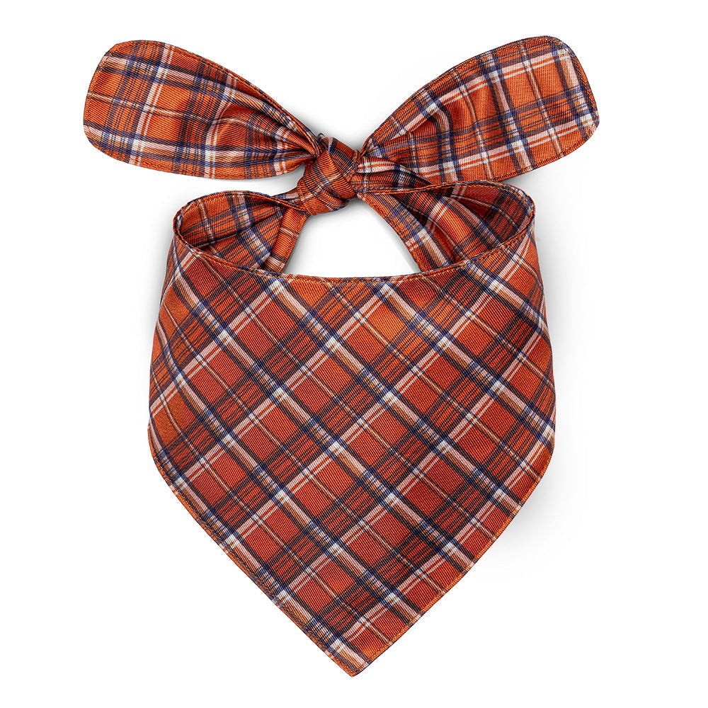 HKM-8009533 Striped and Plaid Pet Dog Saliva Towel - Polyester, Four Seasons, Casual Style