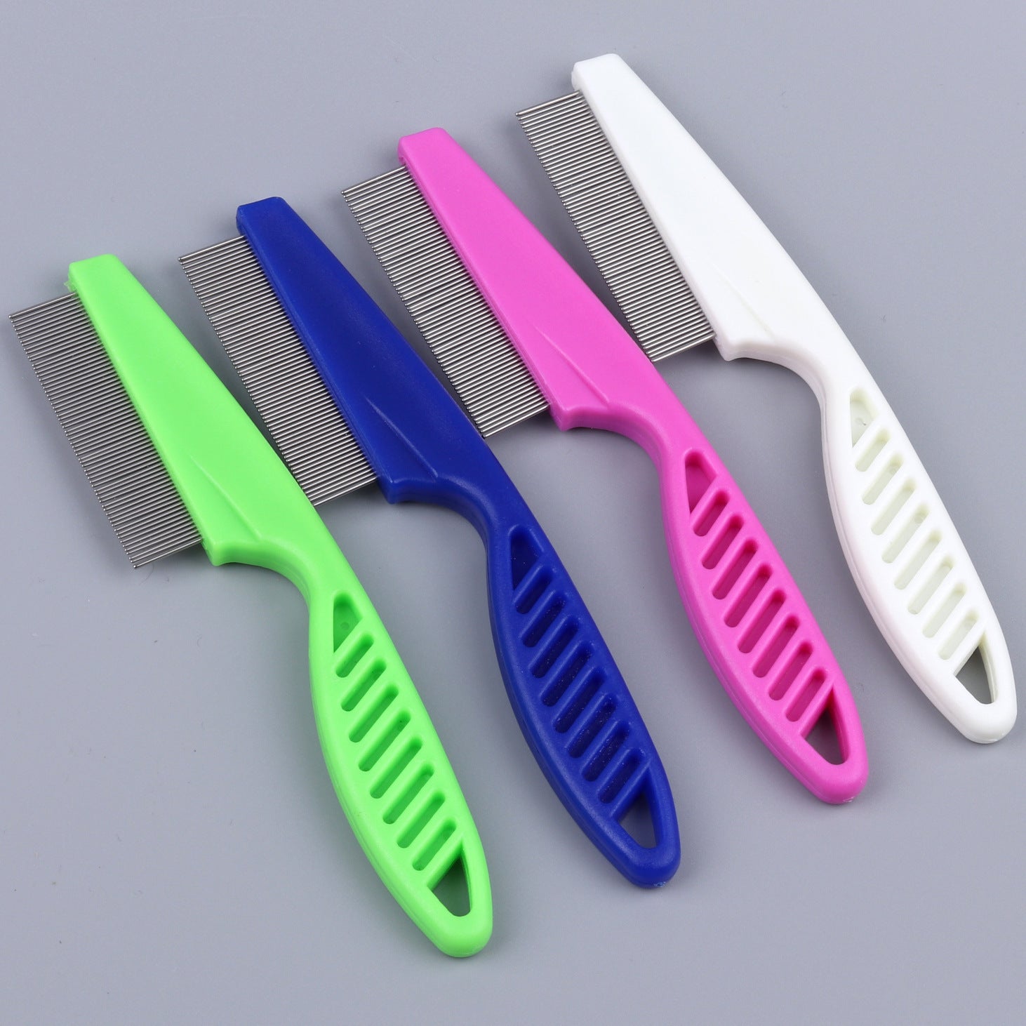 HKM-800979 Flea Comb for Dogs and Cats with Fine Stainless Steel Teeth, Available in Multiple Colors