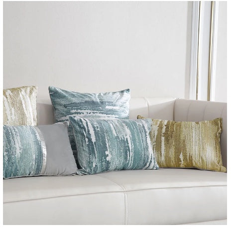 HKM-801107 Nordic Velvet Cushion Cover with Geometric Pattern - Available in Multiple Colors and Sizes