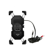 HKM-801107 Wireless Motorcycle and Bicycle Phone Charging Holder with Adjustable Angle - Black