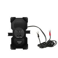 HKM-801107 Wireless Motorcycle and Bicycle Phone Charging Holder with Adjustable Angle - Black