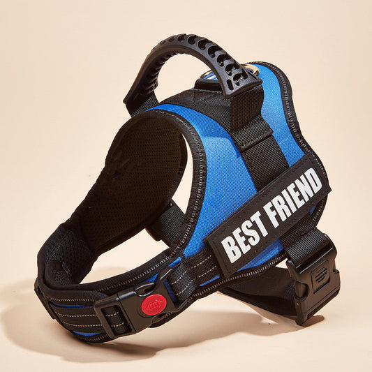 HKM-8011197 Breathable Explosion-Proof Pet Chest and Back Harness - Sizes XS to XXL, Multiple Colors Available