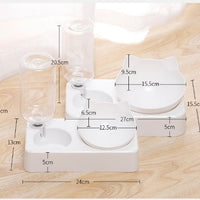 HKM-8012093 Adjustable Automatic Double Cat Drinking Bowl with PP Resin Base and PET Water Bottle