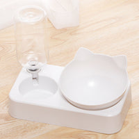 HKM-8012093 Adjustable Automatic Double Cat Drinking Bowl with PP Resin Base and PET Water Bottle