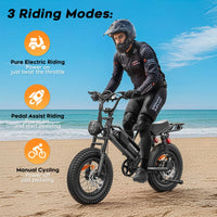 HKM-801363 M7 Electric Mountain Bike with Brushless Motor and Integrated Lithium Battery 20" Fat Tires