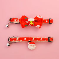 HKM-8013885 Christmas Themed Adjustable Pet Collars with Safety Buckle and Festive Bells