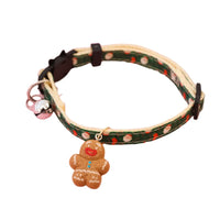 HKM-8013885 Christmas Themed Adjustable Pet Collars with Safety Buckle and Festive Bells