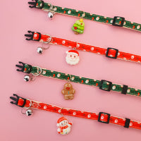 HKM-8013885 Christmas Themed Adjustable Pet Collars with Safety Buckle and Festive Bells