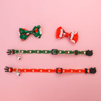 HKM-8013885 Christmas Themed Adjustable Pet Collars with Safety Buckle and Festive Bells