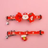 HKM-8013885 Christmas Themed Adjustable Pet Collars with Safety Buckle and Festive Bells