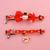 HKM-8013885 Christmas Themed Adjustable Pet Collars with Safety Buckle and Festive Bells