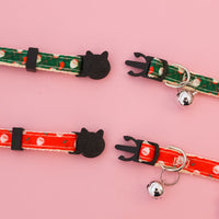 HKM-8013885 Christmas Themed Adjustable Pet Collars with Safety Buckle and Festive Bells