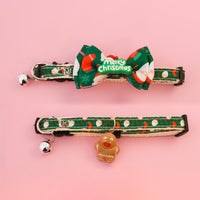 HKM-8013885 Christmas Themed Adjustable Pet Collars with Safety Buckle and Festive Bells