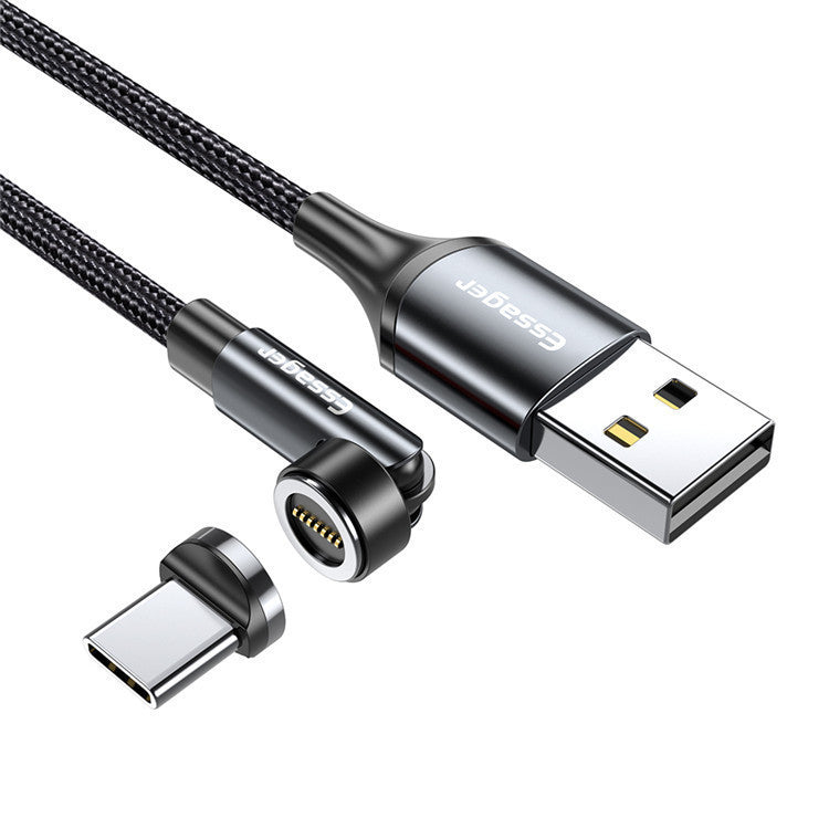 HKM-801427 3-in-1 540° Rotating Magnetic Data Cable – Mini USB, Micro USB, Type-C, 1m & 2m Length Options