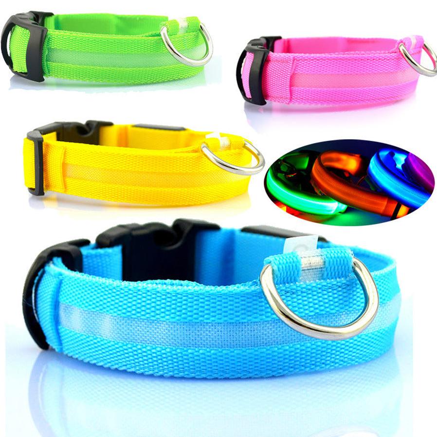 HKM-801427 LED Safety Dog Collar - Rechargeable, Waterproof, Multi-Color Light Modes for Nighttime Visibility and Fashion
