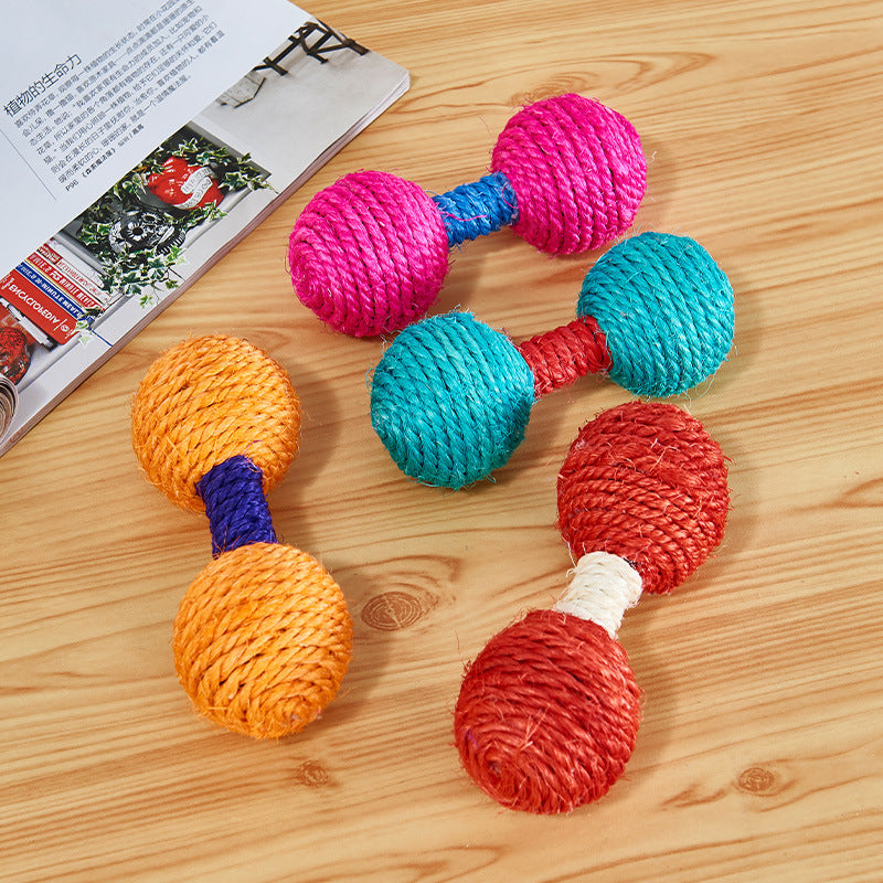 HKM-801491 Cat Supplies Sisal Dumbbell Ball Toy Color Mini