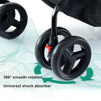 HKM-801555 Portable Double Brake One-Hand Fold Pet Stroller for Dogs and Cats