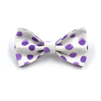 HKM-8017469 Purple Polka Dot Dog Collar and Leash Set with Bow, Ideal for Weddings and Parties