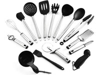 HKM-801747 23-Piece Silicone Kitchenware Set for Cooking and Baking - Includes Frying Pan, Spatula, Colander, and More
