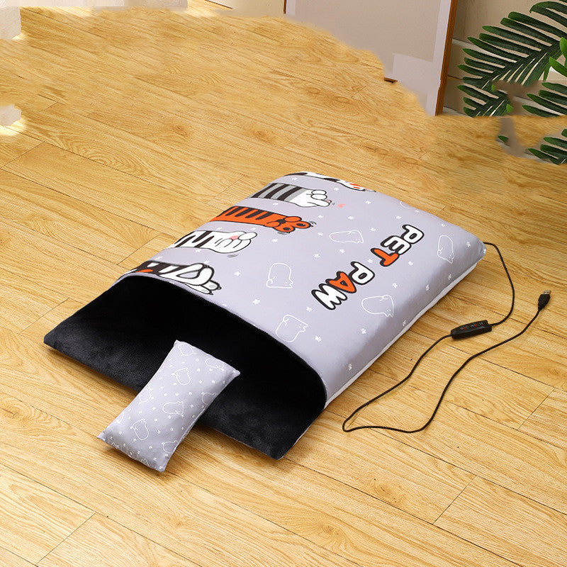 HKM-8017725 Heated Semi-Closed Pet Nest with Soft Flannel and Space Cotton, Multiple Sizes Available