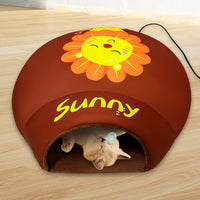 HKM-8017725 Heated Semi-Closed Pet Nest with Soft Flannel and Space Cotton, Multiple Sizes Available