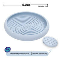 HKM-8017853 Silicone Dog Slow Feeder Bowl with Lick Mat ¨C 15 cm Diameter, Light Blue, Pink, Turquoise Options