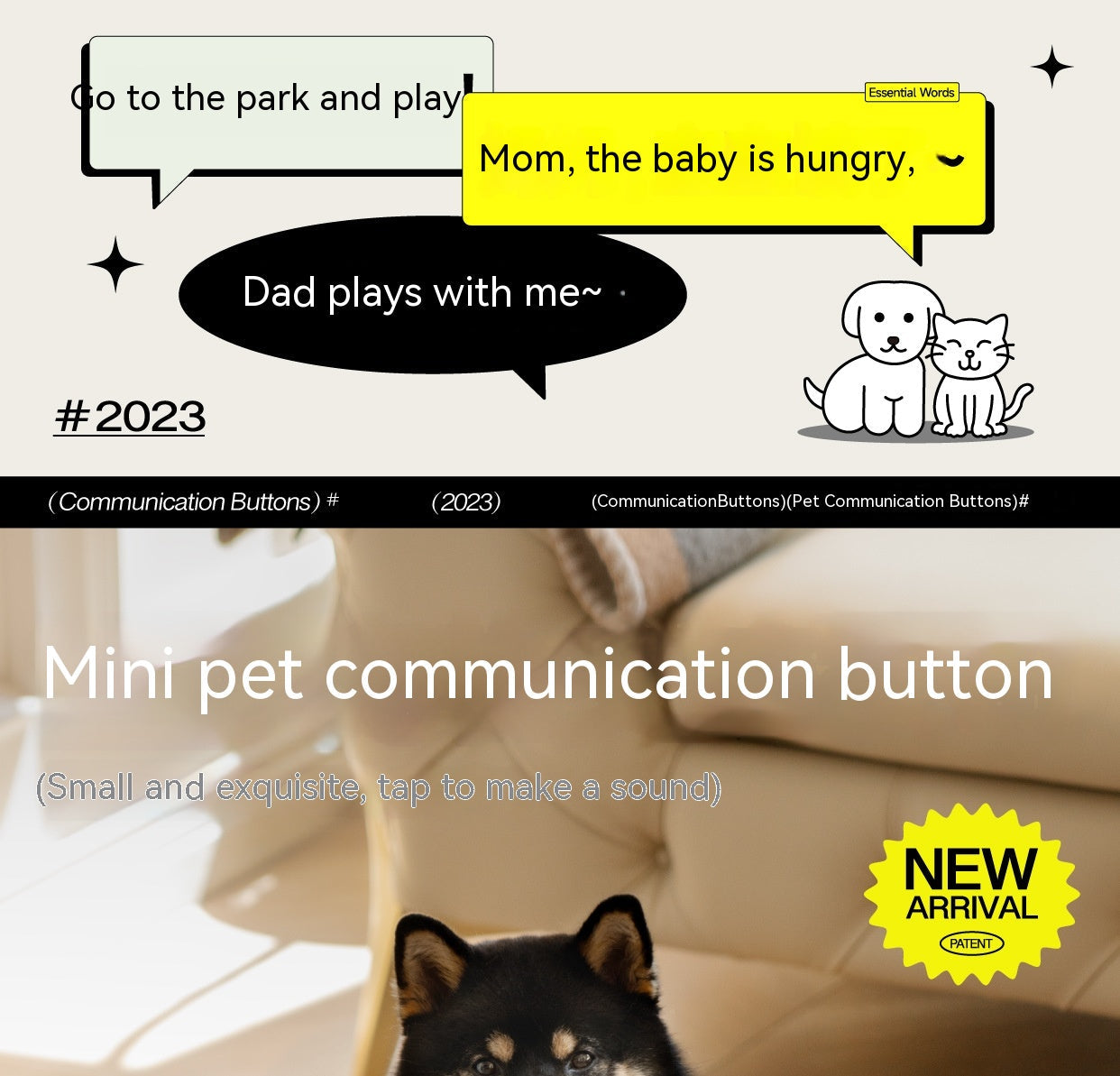 HKM-8018493 Miniature Recording Button for Dog and Cat Training - Voice-Activated Talking Device