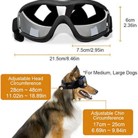 HKM-8019133 Windproof Dog Goggles for Large and Medium Breeds - Sun Protection, Anti-Fog, Adjustable Strap for Outdoor Activities