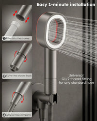 HKM-802067 Eco-Friendly Adjustable Rainfall Shower Head with Filter for Softened Water and Skin Hydration