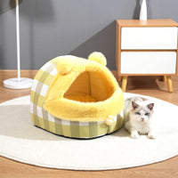 HKM-8021693 Universal Semi-closed Cat Nest for All Seasons - Thick and Warm Kennel for Small to Large Cats