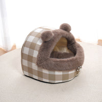 HKM-8021693 Universal Semi-closed Cat Nest for All Seasons - Thick and Warm Kennel for Small to Large Cats