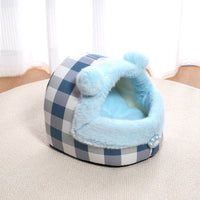 HKM-8021693 Universal Semi-closed Cat Nest for All Seasons - Thick and Warm Kennel for Small to Large Cats