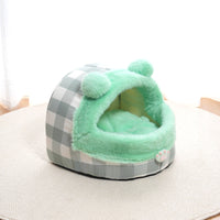 HKM-8021693 Universal Semi-closed Cat Nest for All Seasons - Thick and Warm Kennel for Small to Large Cats