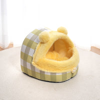 HKM-8021693 Universal Semi-closed Cat Nest for All Seasons - Thick and Warm Kennel for Small to Large Cats