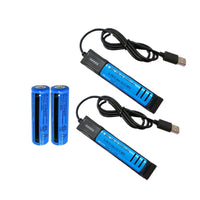 HKM-802259 3000mAh 3.7V Li-ion Rechargeable Batteries with USB Charger - 2 Pack for Flashlights and Portable Devices