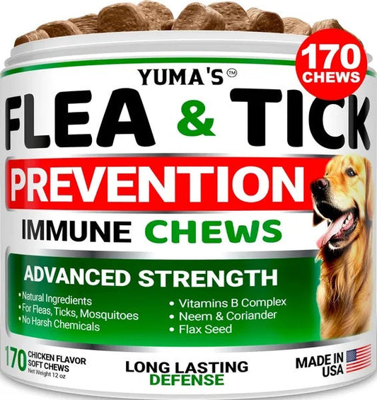 HKM-8023485 Natural Flea and Tick Prevention Soft Treats for Dogs - Made in USA, Vet Formulated