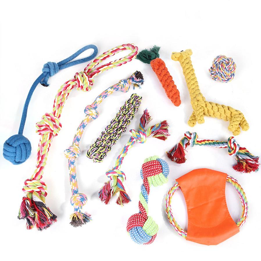 HKM-802387 Dog Bite-Resistant Cotton Rope Knot Toy Set - Multiple Sizes Available