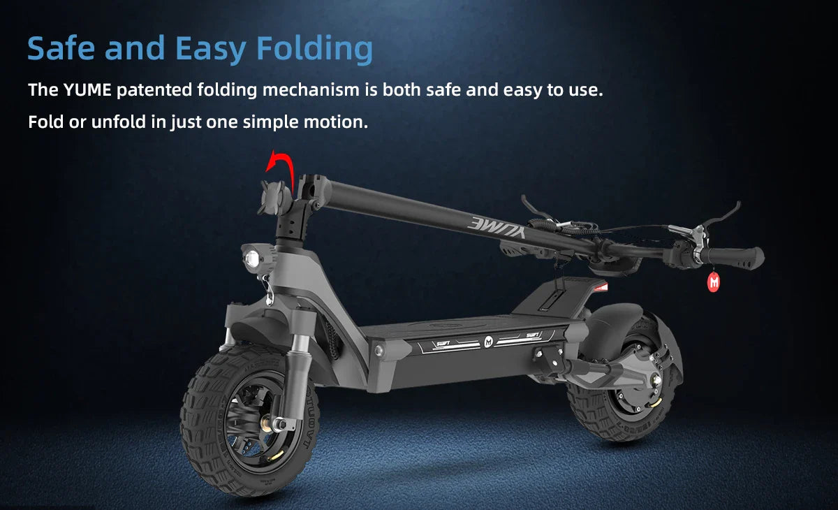 HKM-802387 YUME Swift 250W Foldable Electric Scooter with 10-Inch All-Terrain Tires and 37-Mile Range